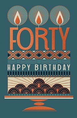 Cake 40th Birthday Card