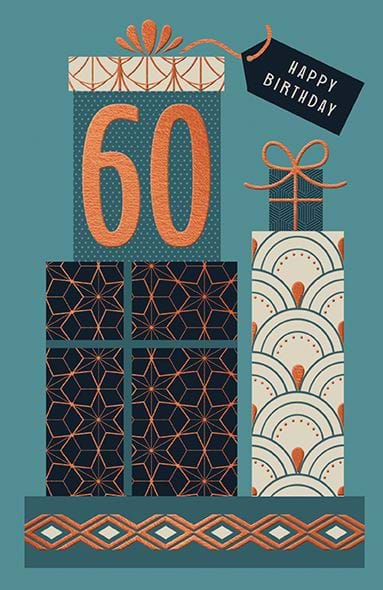 Presents 60th Birthday Card