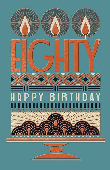 Cake 80th Birthday Card