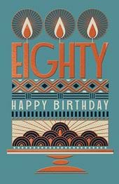 Cake 80th Birthday Card