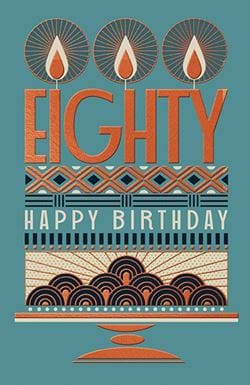 Cake 80th Birthday Card