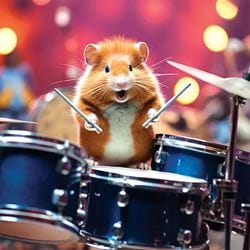 Hamster Drummer Birthday Card