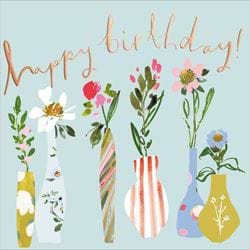 Flower Vases Birthday Card