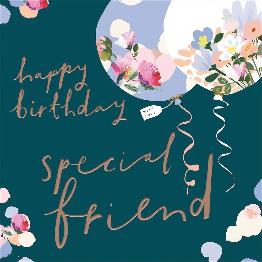 Floral Balloons Special Friend Birthday Card
