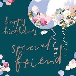 Floral Balloons Special Friend Birthday Card
