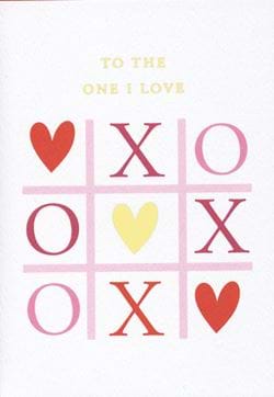 Noughts and Crosses Valentine's Day Card