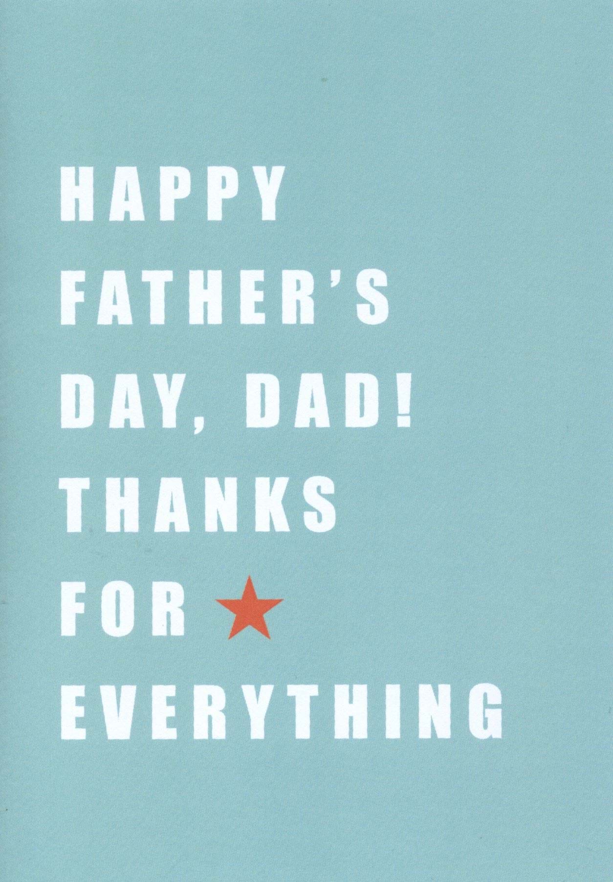Thanks For Everything Father's Day Card