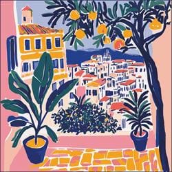 Mediterranean View Greeting Card