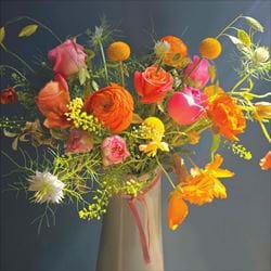 Orange and Pink Flowers Greeting Card