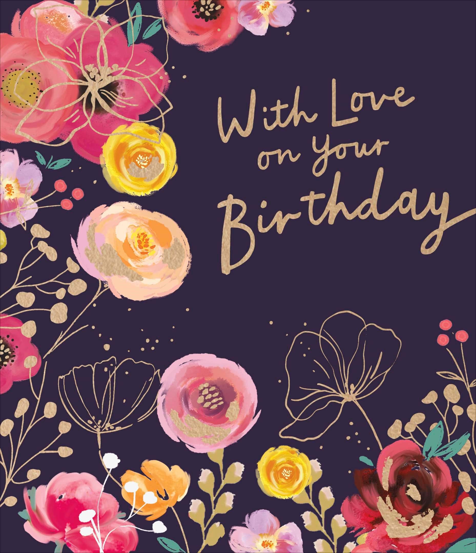 Floral With Love Birthday Card