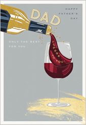 Glass of Red Father's Day Card
