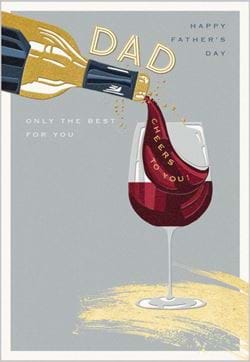 Glass of Red Father's Day Card