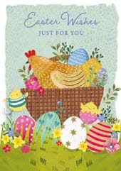 Hen Basket Easter Cards - Pack of 5