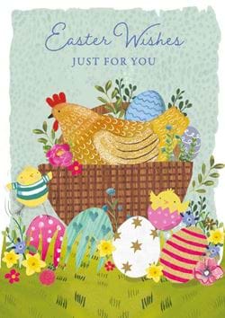 Hen Basket Easter Cards - Pack of 5