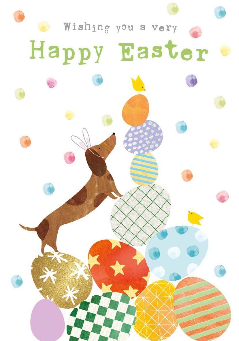 Pup and Eggs Easter Cards - Pack of 5