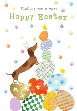 Pup and Eggs Easter Cards - Pack of 5