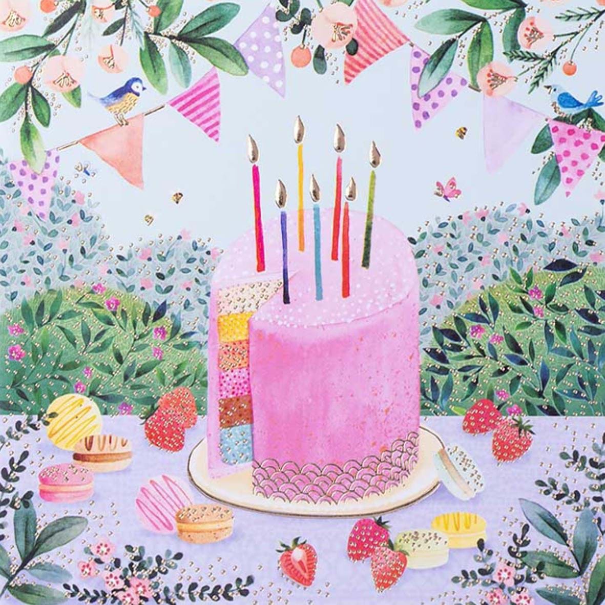 Pink Cake Birthday Card