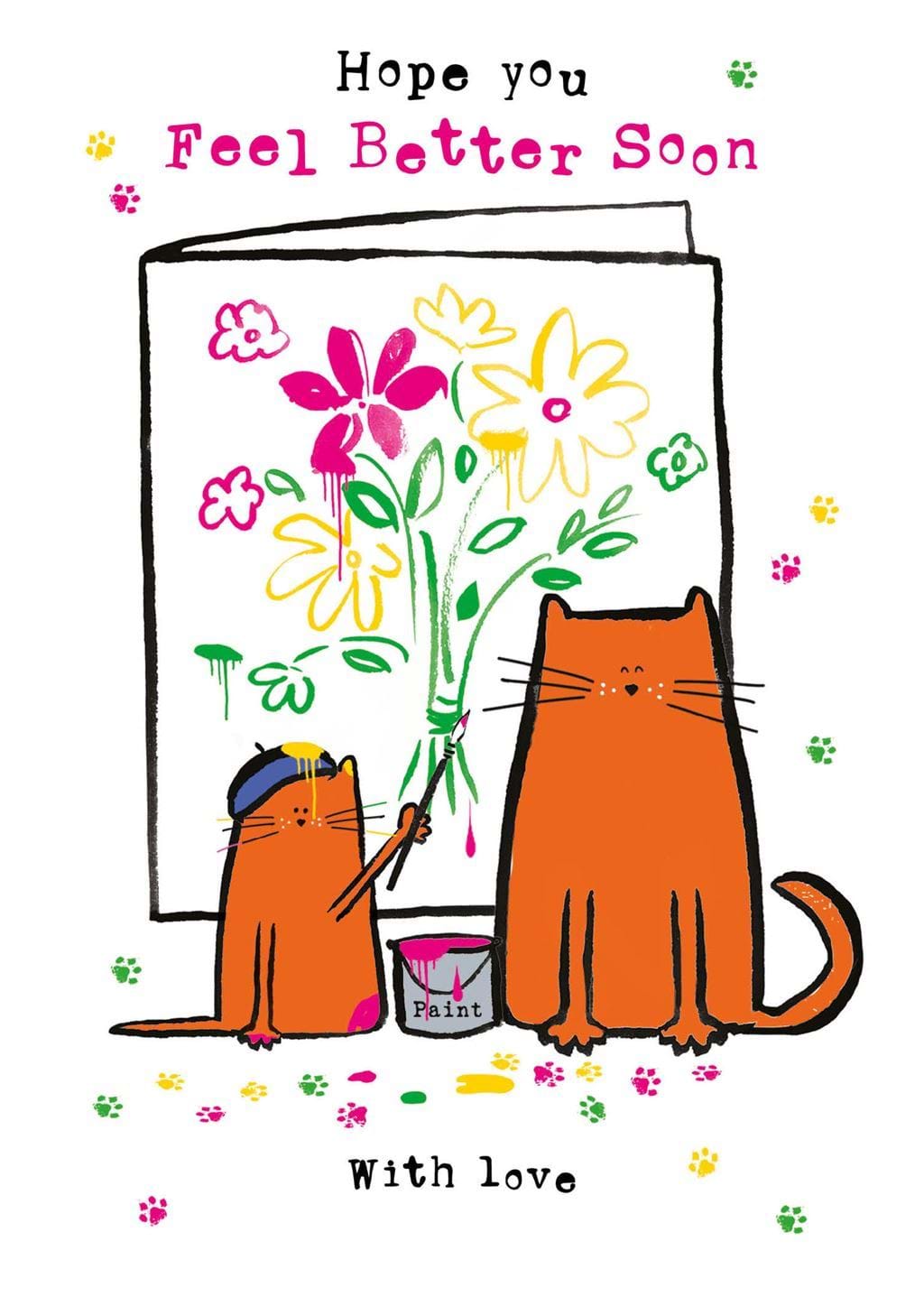 Painter Cats Get Well Soon Card