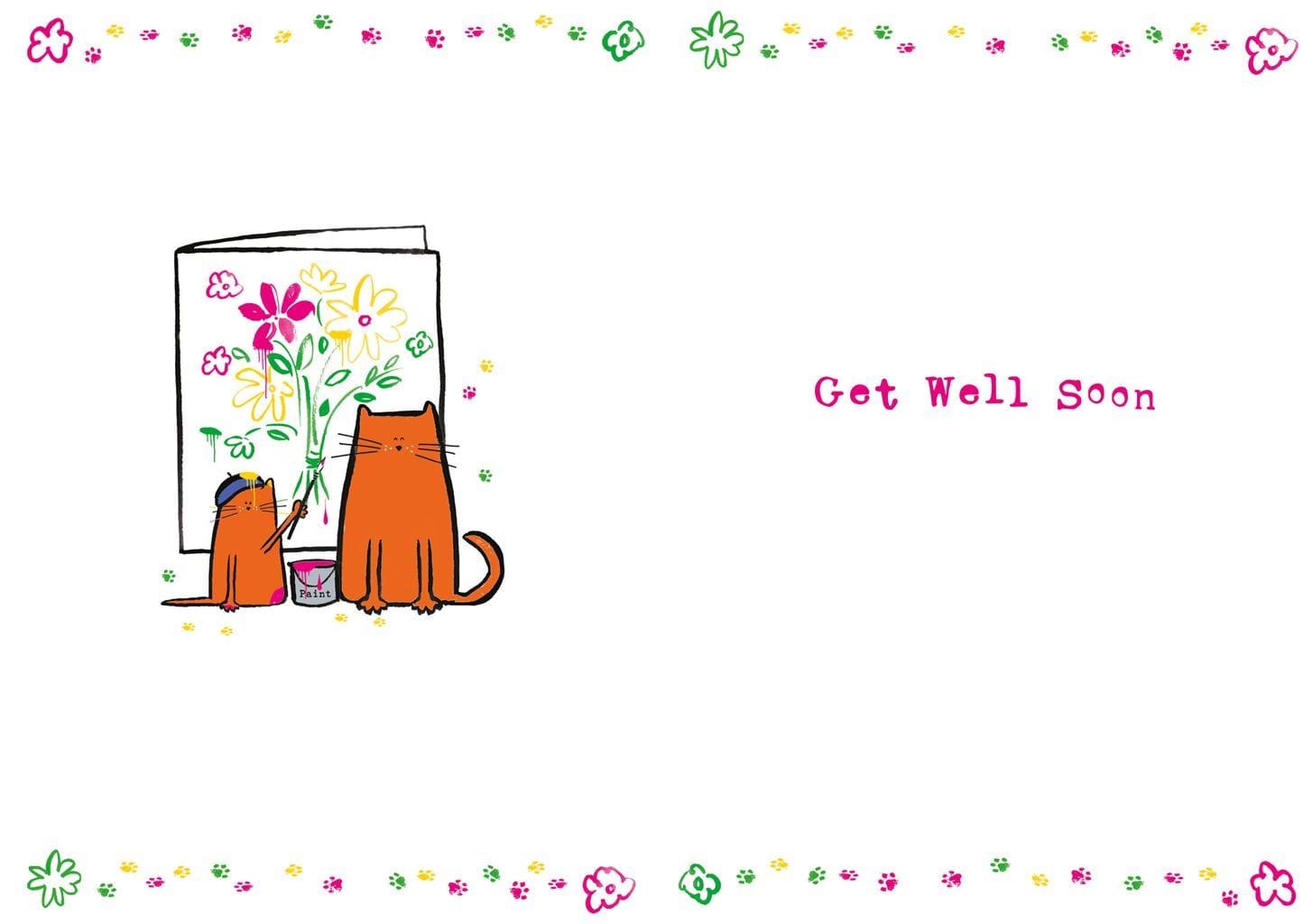 Painter Cats Get Well Soon Card