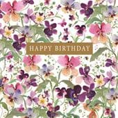 Pansies Birthday Card