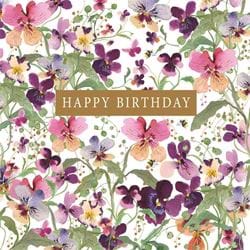 Pansies Birthday Card