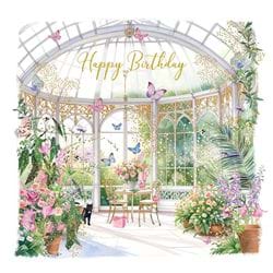 Floral Glasshouse Birthday Card