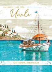 Sailing Boat Uncle Birthday Card