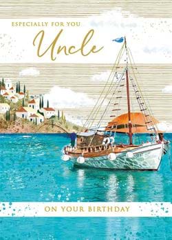 Sailing Boat Uncle Birthday Card
