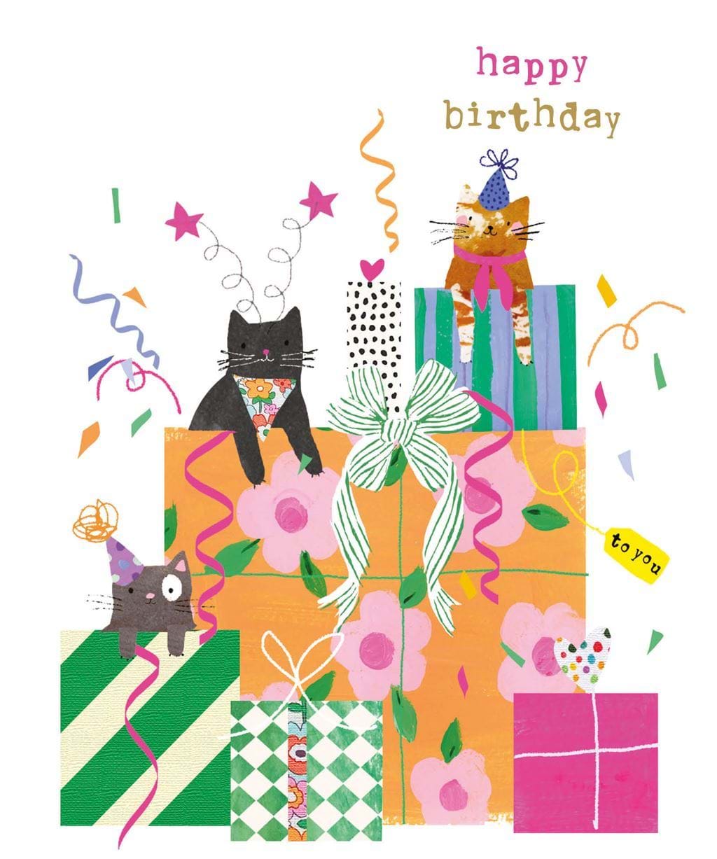 Cat Presents Birthday Card