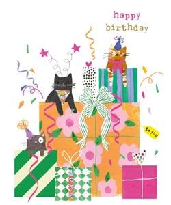 Cat Presents Birthday Card