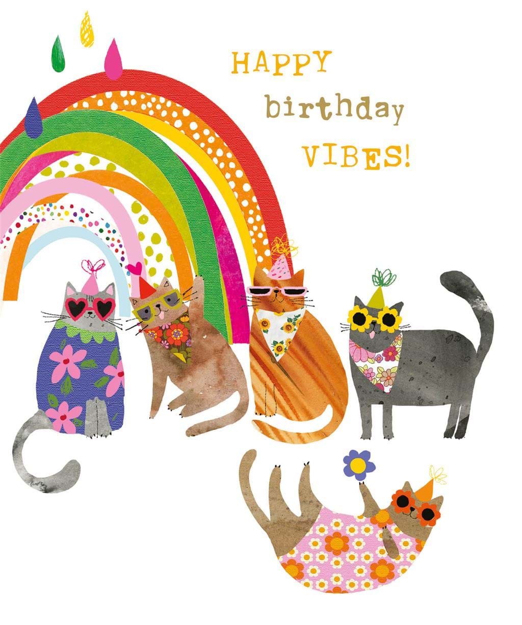 Rainbow Cats Birthday Card