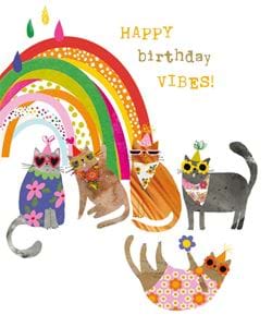Rainbow Cats Birthday Card