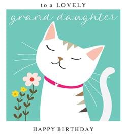 Cat Granddaughter Birthday Card