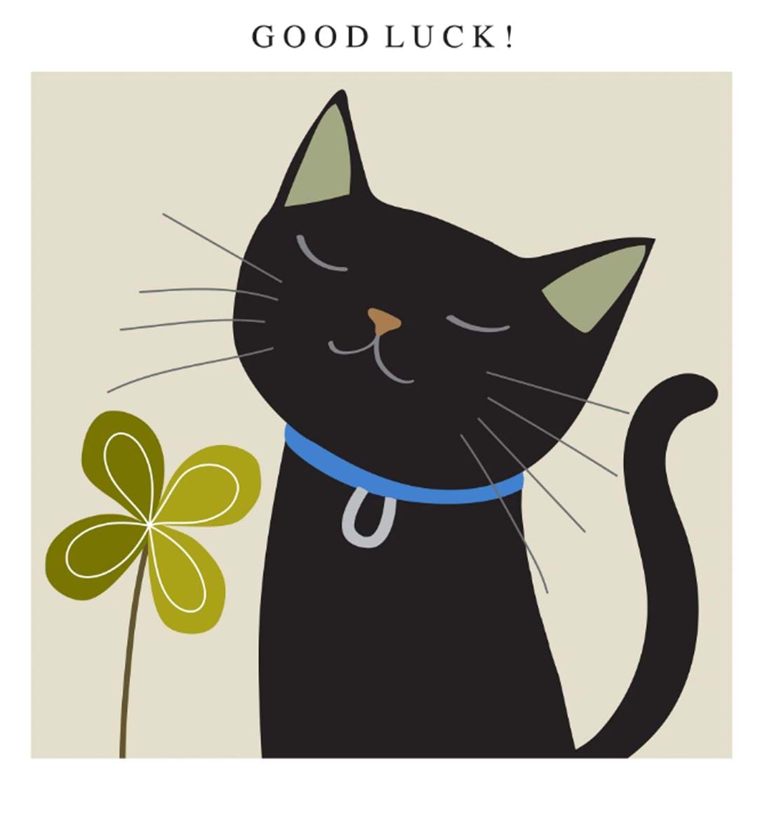 Black Cat Good Luck Card