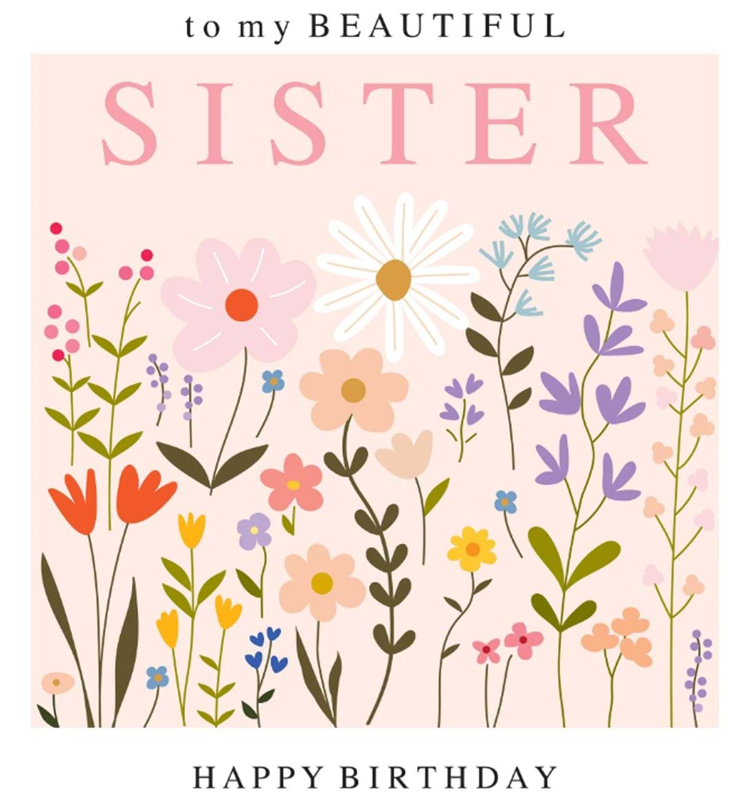 Floral Sister Birthday Card