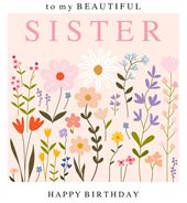 Floral Sister Birthday Card