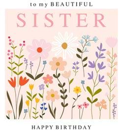 Floral Sister Birthday Card