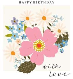 Floral With Love Birthday Card