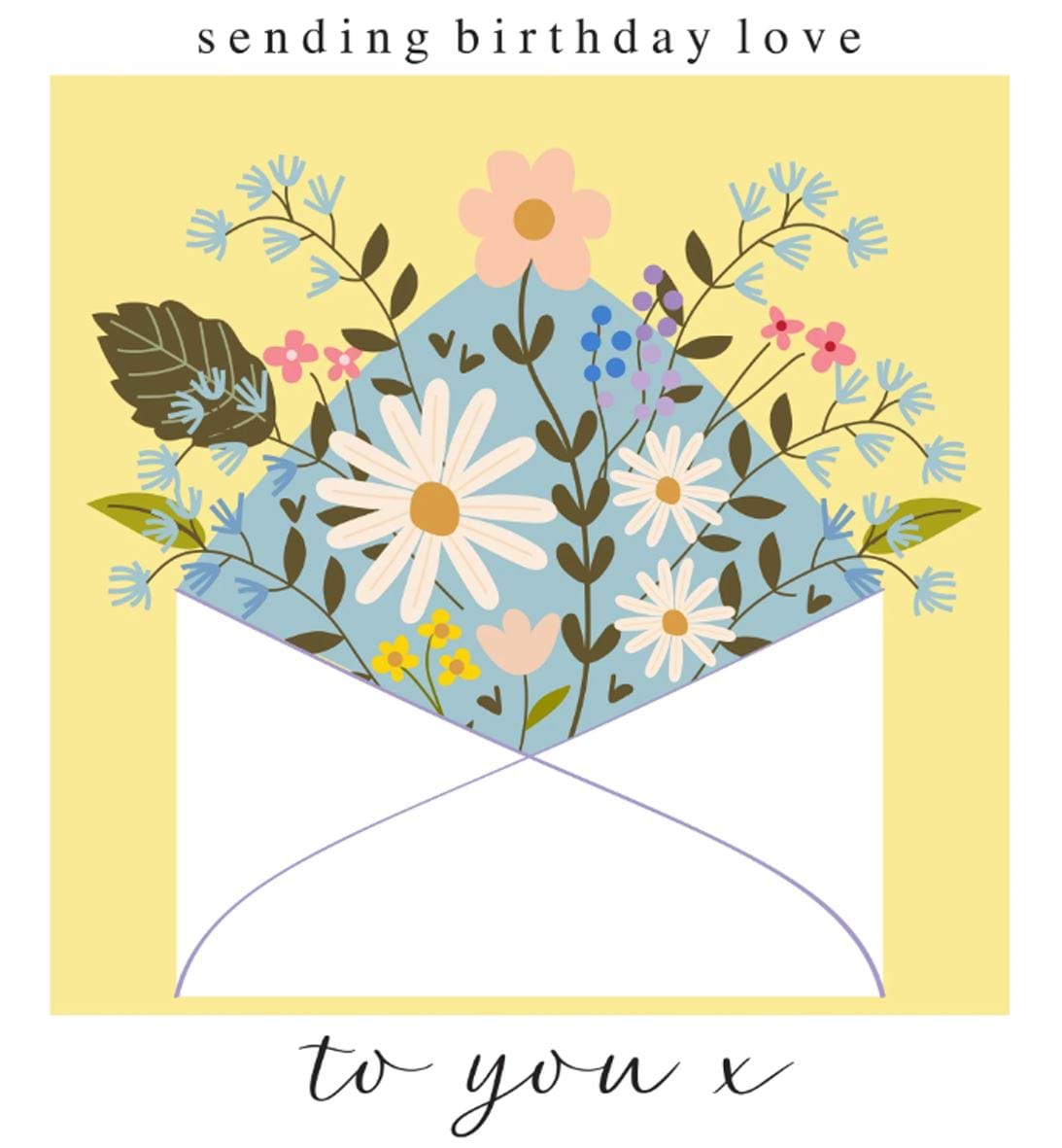 Floral Envelope Birthday Card