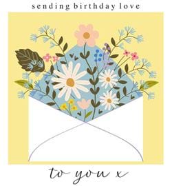 Floral Envelope Birthday Card