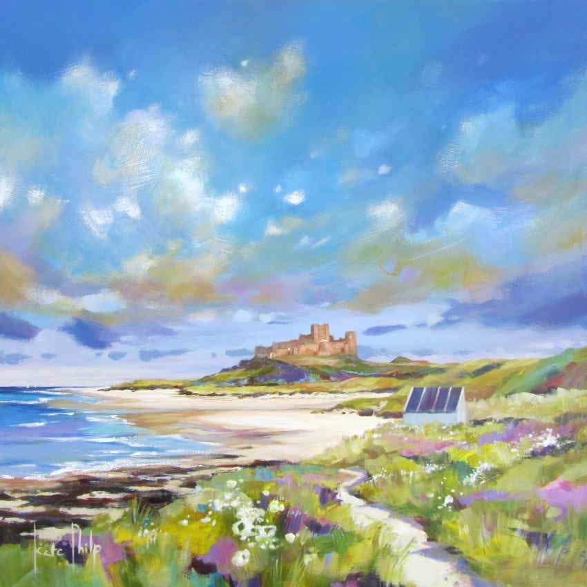 Bamburgh Blue Greeting Card