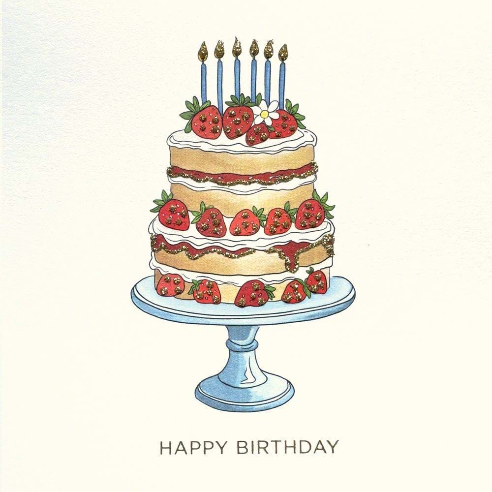 Strawberry Cake Birthday Card