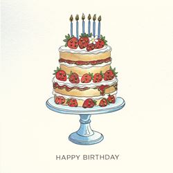 Strawberry Cake Birthday Card