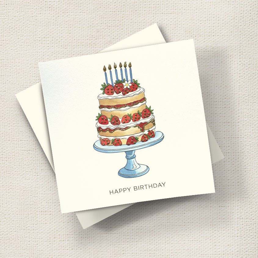 Strawberry Cake Birthday Card