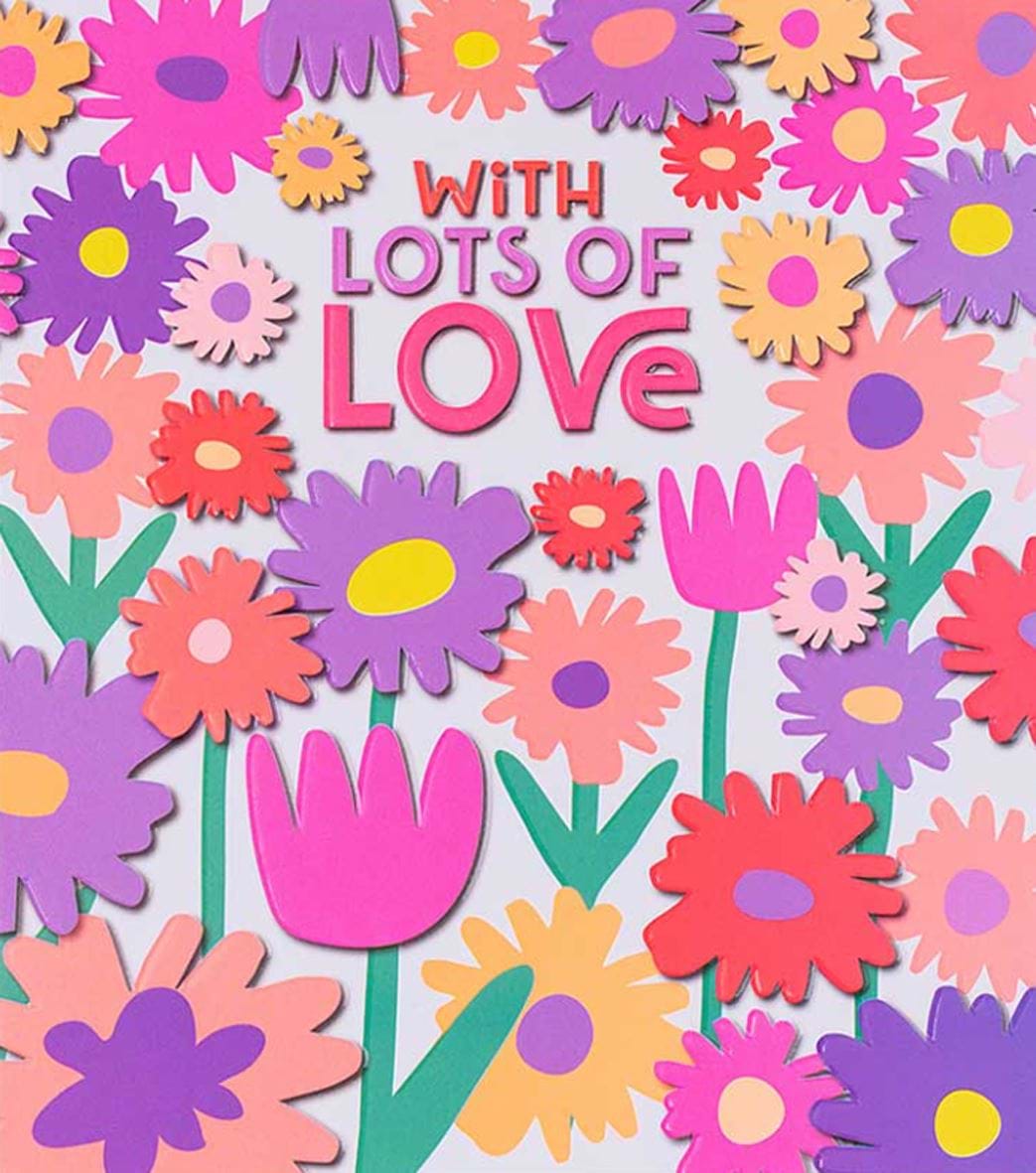 With Love Flowers Birthday Card