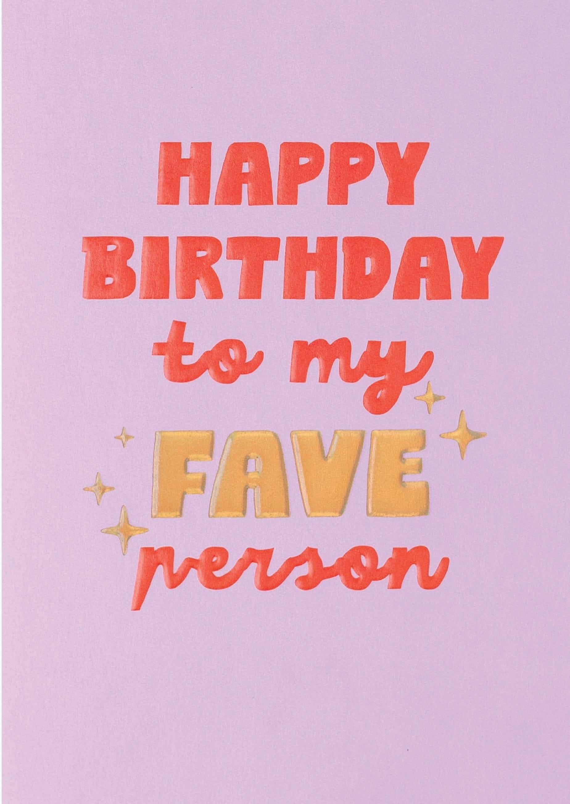 My Fave Person Birthday Card