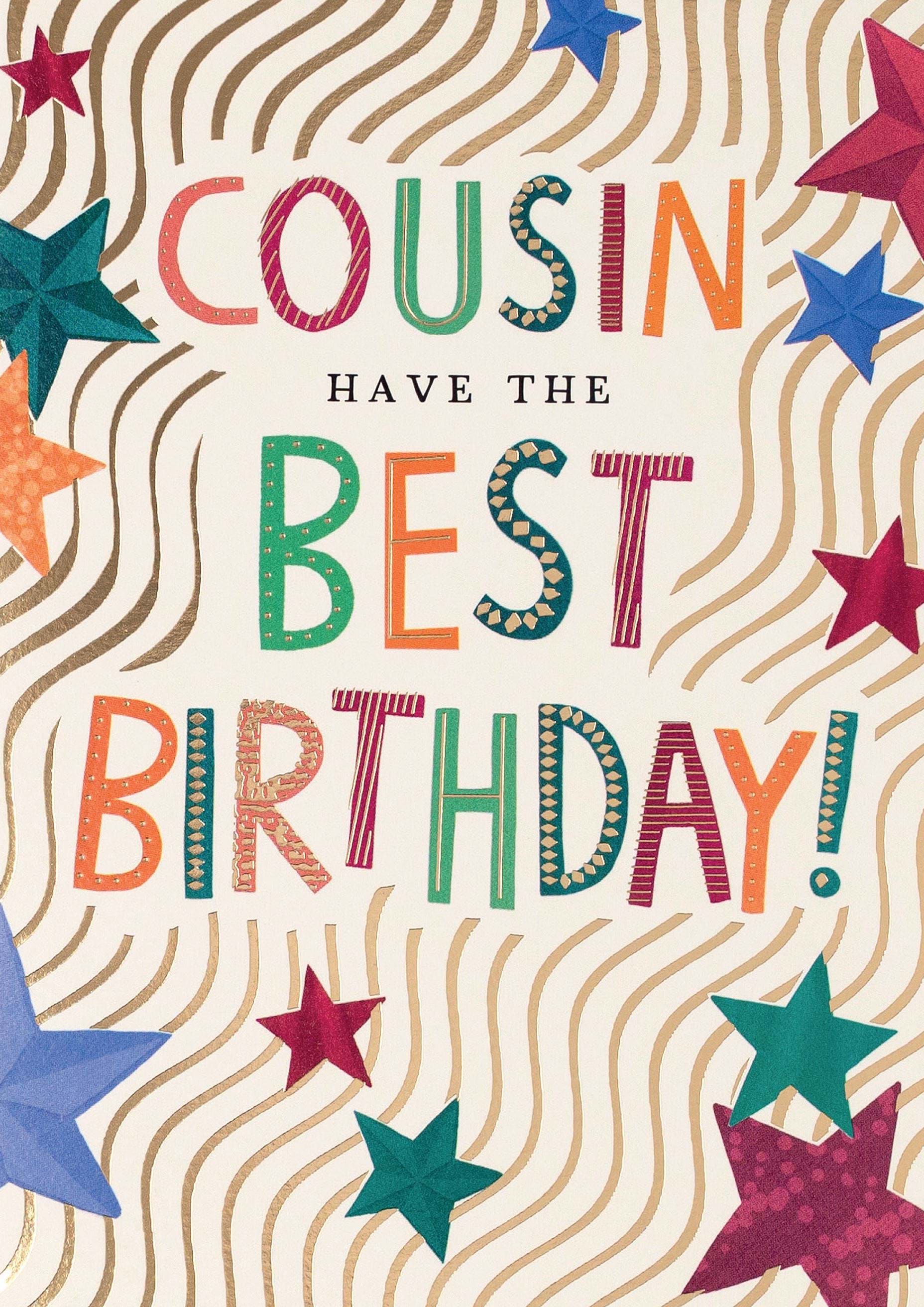 Stars Cousin Birthday Card