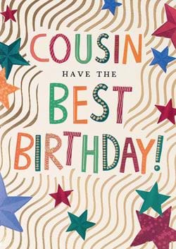 Stars Cousin Birthday Card