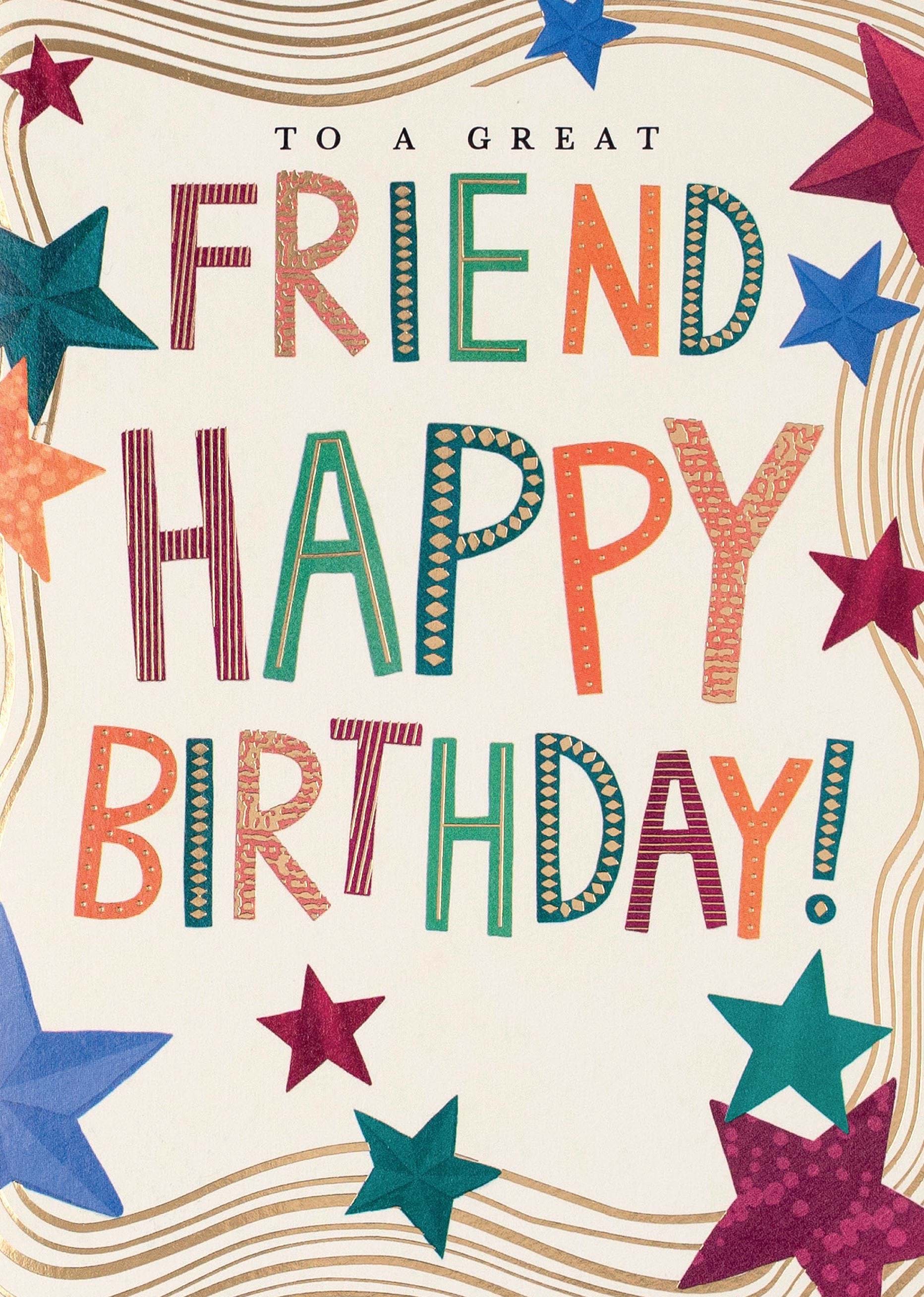 Stars Great Friend Birthday Card