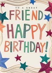 Stars Great Friend Birthday Card